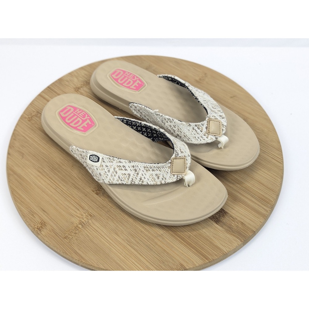 Hey Dude Flip Flop Sandals Womans 7 Christi Baja Slip On Post Toe Outdoor Beach